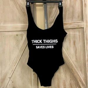 Thick Thighs Saves Lives Ladies Swim Suit
